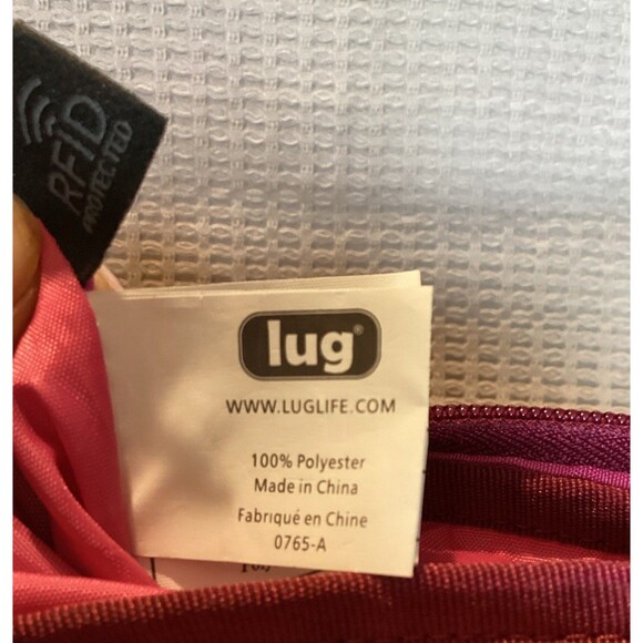 Lug Skipper SE Crossbody Purse/ Raspberry Red/White Polka Dot Adjustable RFID - Picture 11 of 16